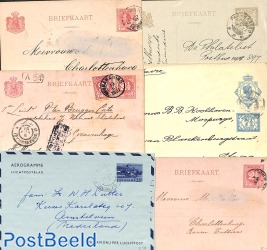 6x used postal stationary Suriname