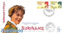 Amelia Earhart 2v, FDC without address, Lion
