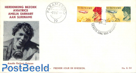 Amelia Earhart 2v, FDC without address