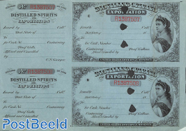 Distilled Spirits Exploitation Revenue stamp (sheet with 2)