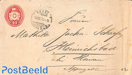 Envelope 10c from Basel to Appenzell