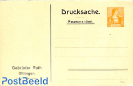 Private reply paid postcard 12/2c, Gebr. Roth Oftringen