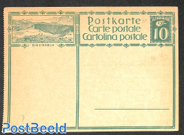 Illustrated postcard 10c, left side perf., Einsiedeln