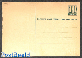 Postcard 10c, perf. on left side