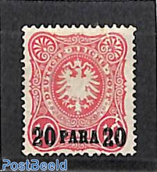 German post, 20P on 10pf, without gum