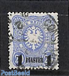 German post, 1pia on 20pf, used