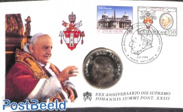 Cover with stamps + silver token