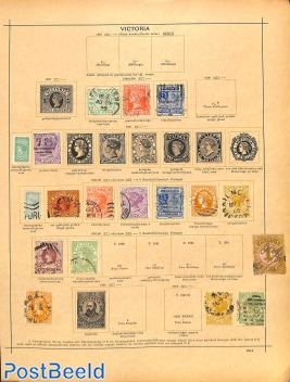 3 pages with stamps Victoria