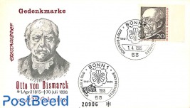 Otto von Bismarck 1v, FDC