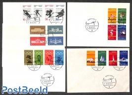 5 covers with sport series, all witch special cancellation on opening day of OLympic games Munich