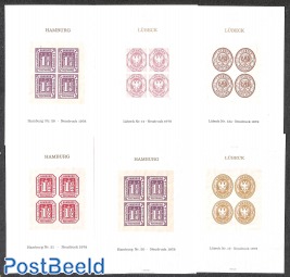 14 Neudruck sheets (12x Lübeck, 2x Hamburg)