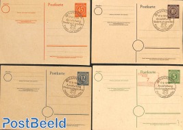 4 postcards with Hannover exposition cancellations