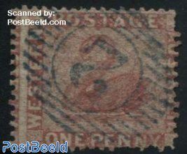 1p, Rosa, perf. 14, used