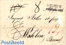 folding letter from Geneve to Wohlen