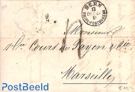 folding letter from Bern to Marseille