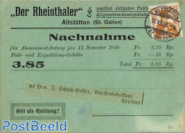'Nachnahme' from St.Gallen to Herisau