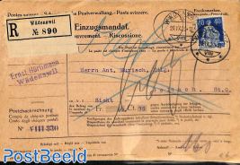 registered card from Wadenswil to Goldnach