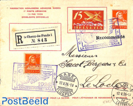 registered envelope from La Chaux-de-Fonds to Basel. 