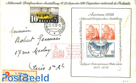 Registered envelope from Schweiz to Aarau 