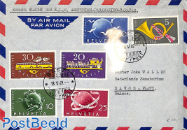 airmail from Basel to Platz, with Basel mark 