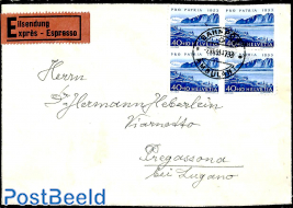 Express letter Bahnpost to Pregassond