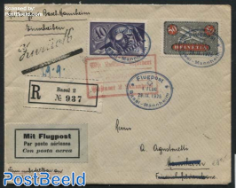Airmail letter (Flugpost Basel-Mannheim)