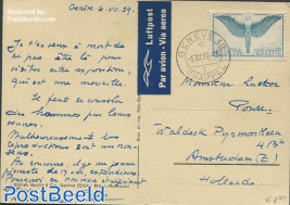 Air mail from Geneve to Amsterdam