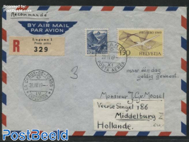 Registered Airmail letter to Holland