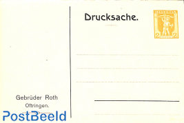 Reply Paid postcard 2/10+12c, Gebrüder Roth