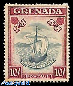 10Sh, Winered/slate blue, Perf. 14