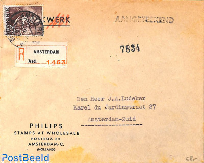 Registered letter with 20c seamen stamp