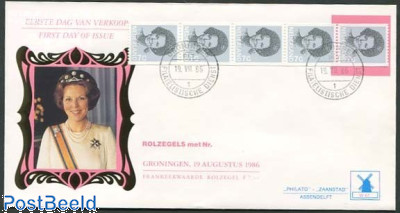 Beatrix 7.00 Strip of 5 FDC