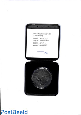 50 gulden 1995, FDC in box, 50 jaar Bevrijding