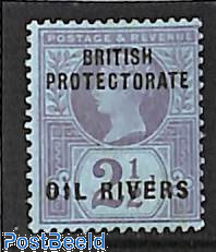 Oil Rivers, 2.5p, Stamp out of set