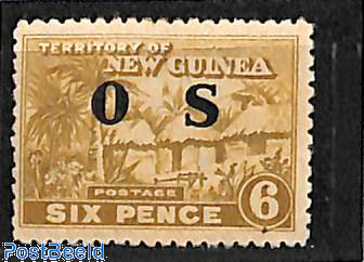 6d O.S., olivebrown, Stamp out of set