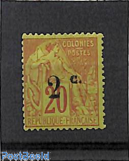2c on 20c, type II, Stamp out of set