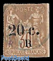 20c R on 30c brown