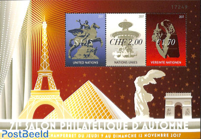 Salon Philatelique d'Automne s/s (with stamps New York, Geneva, Vienna)