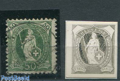 50c Retouched (see expl. picture),short bottom prf