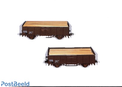ÖBB Open Goodwagons with Wood load (2pcs) ZVP