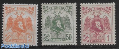 Non emitted stamps, without overprint. 3v.