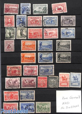 Lot Australia, used stamps, incl. variations