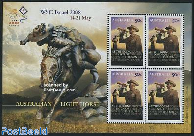 ANZAC, Israel stamp show overprint s/s