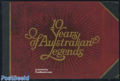 10 Years of Australian legends booklet with 14 s/s