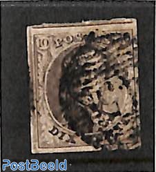 10c, with WM, perkament paper, used