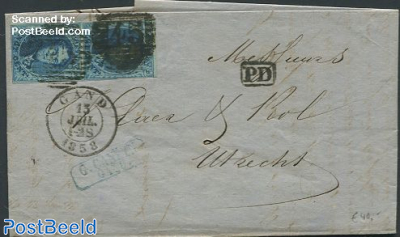 Folding letter from Ghent to Utrecht