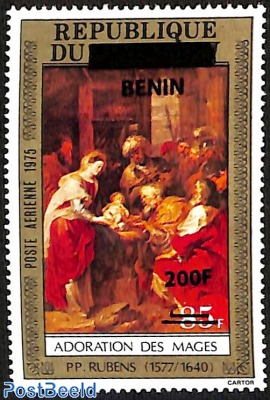 painting of adorations of the Magi by Rubens, overprint
