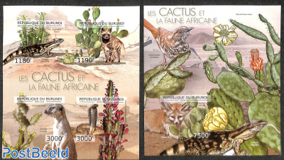 Cactus and animals  2 s/s, imperforated