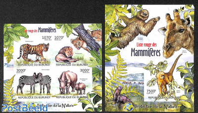 Red list of Mammals  2 s/s, imperforated
