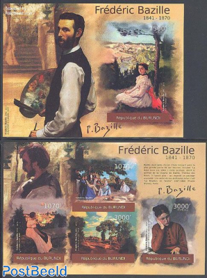 Frederic Bazille paintings 2 s/s, Imperforated